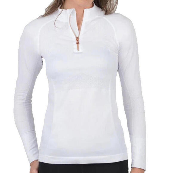 Anique Womens Sun Protective UPF‎ 30+ Cooling Long Sleeve Pure White Small Shirt - Picture 1 of 8